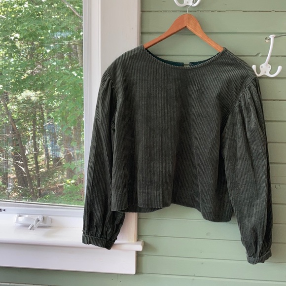 Shelter Corduroy Gloria Top, Green XL - Picture 1 of 7